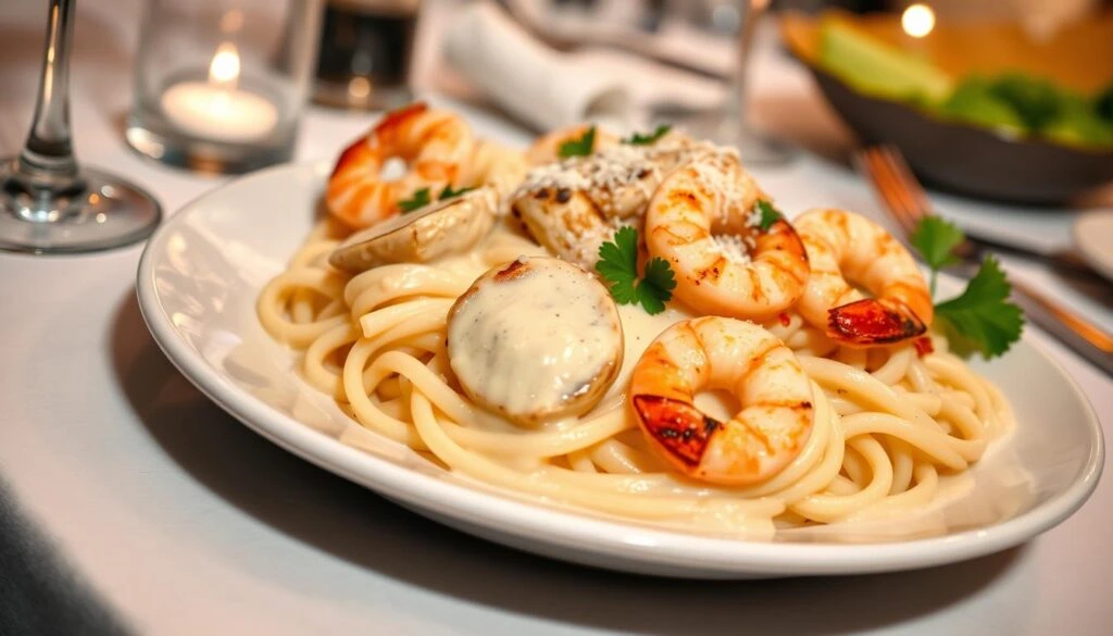 chicken and shrimp alfredo