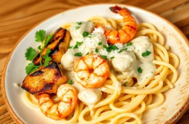 chicken and shrimp alfredo