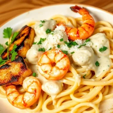 chicken and shrimp alfredo