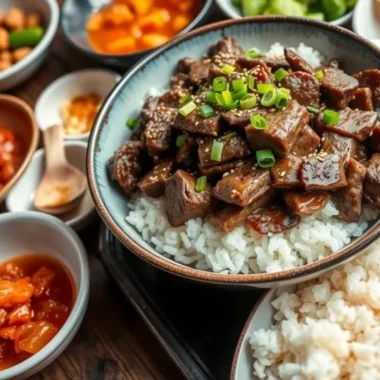 Make this Easy Korean Beef Recipe in just 20 minutes! Packed with savory Korean flavors, it’s perfect for a quick and delicious meal.