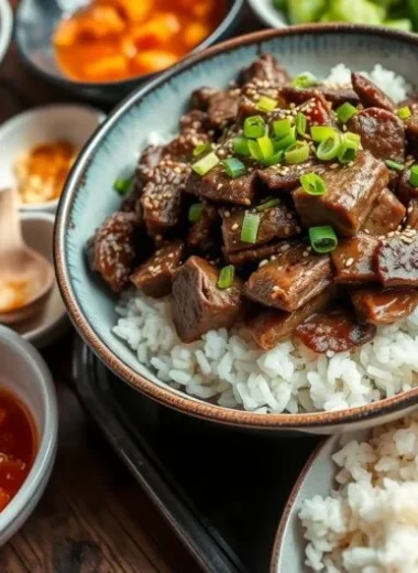 Make this Easy Korean Beef Recipe in just 20 minutes! Packed with savory Korean flavors, it’s perfect for a quick and delicious meal.