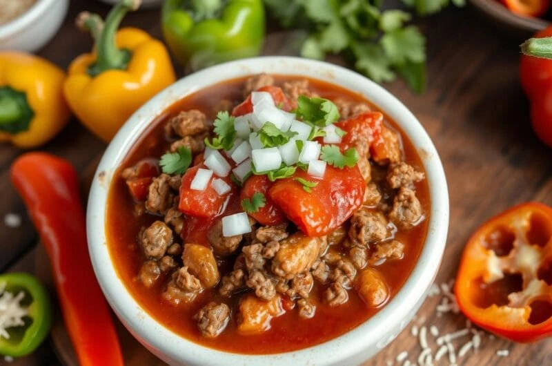 ground beef chili with enchilada sauce