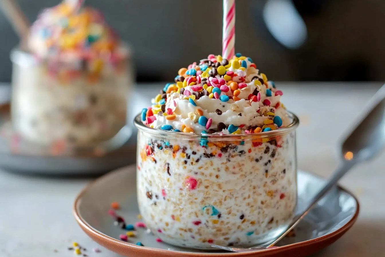 birthday cake overnight oats