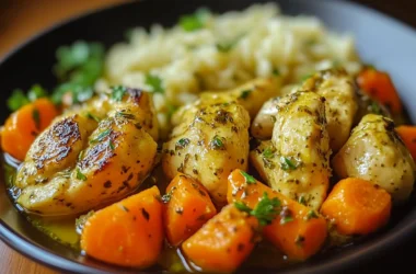 garlic herb chicken carrot plate