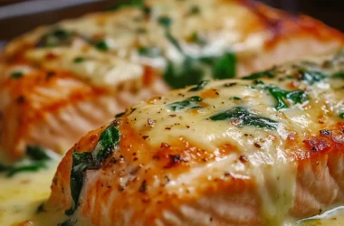 stuffed salmon with spinach and cheese