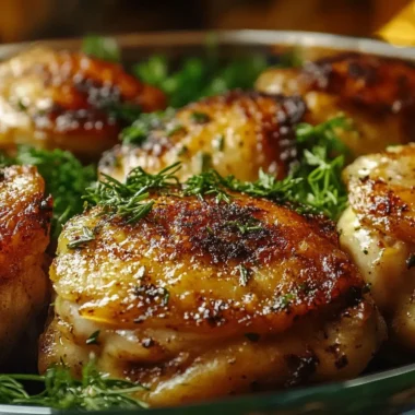 crispy oven roasted chicken thighs with spring her