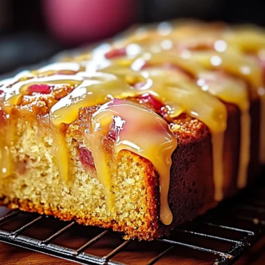 lemon rhubarb loaf with glaze