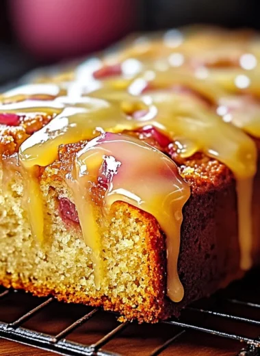 lemon rhubarb loaf with glaze