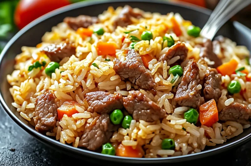 onion beef fried rice recipe
