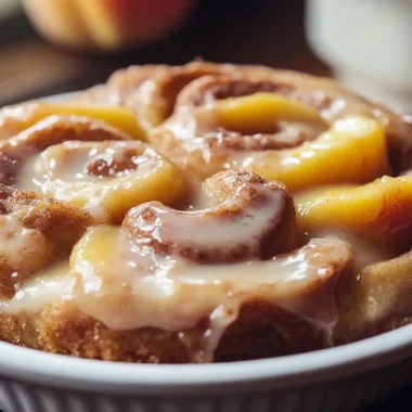 peach cobbler cinnamon rolls