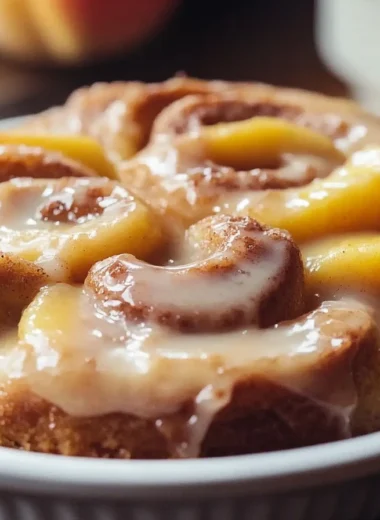 peach cobbler cinnamon rolls