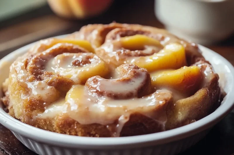 peach cobbler cinnamon rolls