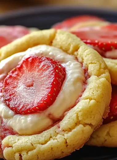 strawberry banana pudding cookies with cheesecake