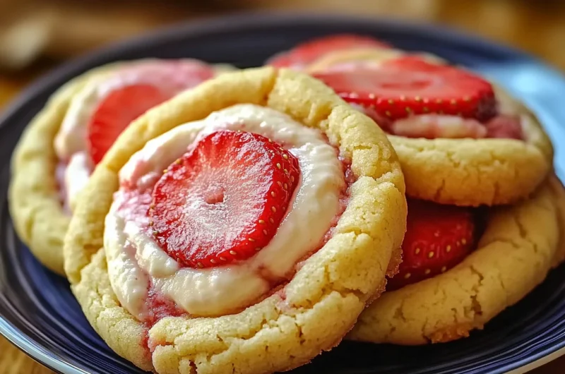 strawberry banana pudding cookies with cheesecake