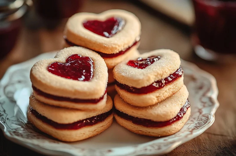 sugar kissed heart sandwich cookies with jam spark