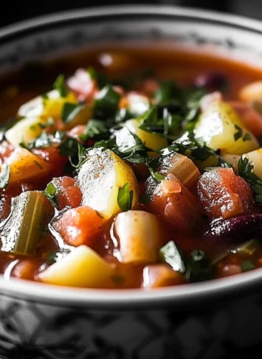 thick hearty minestrone soup