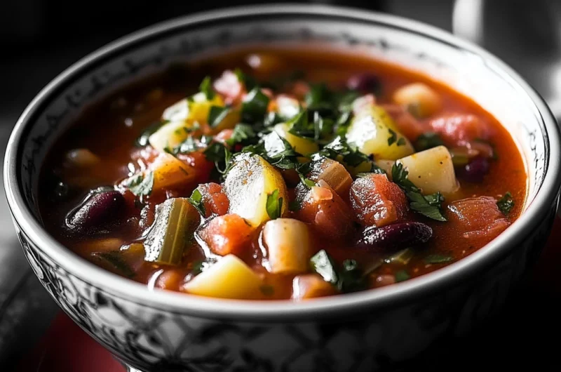 thick hearty minestrone soup